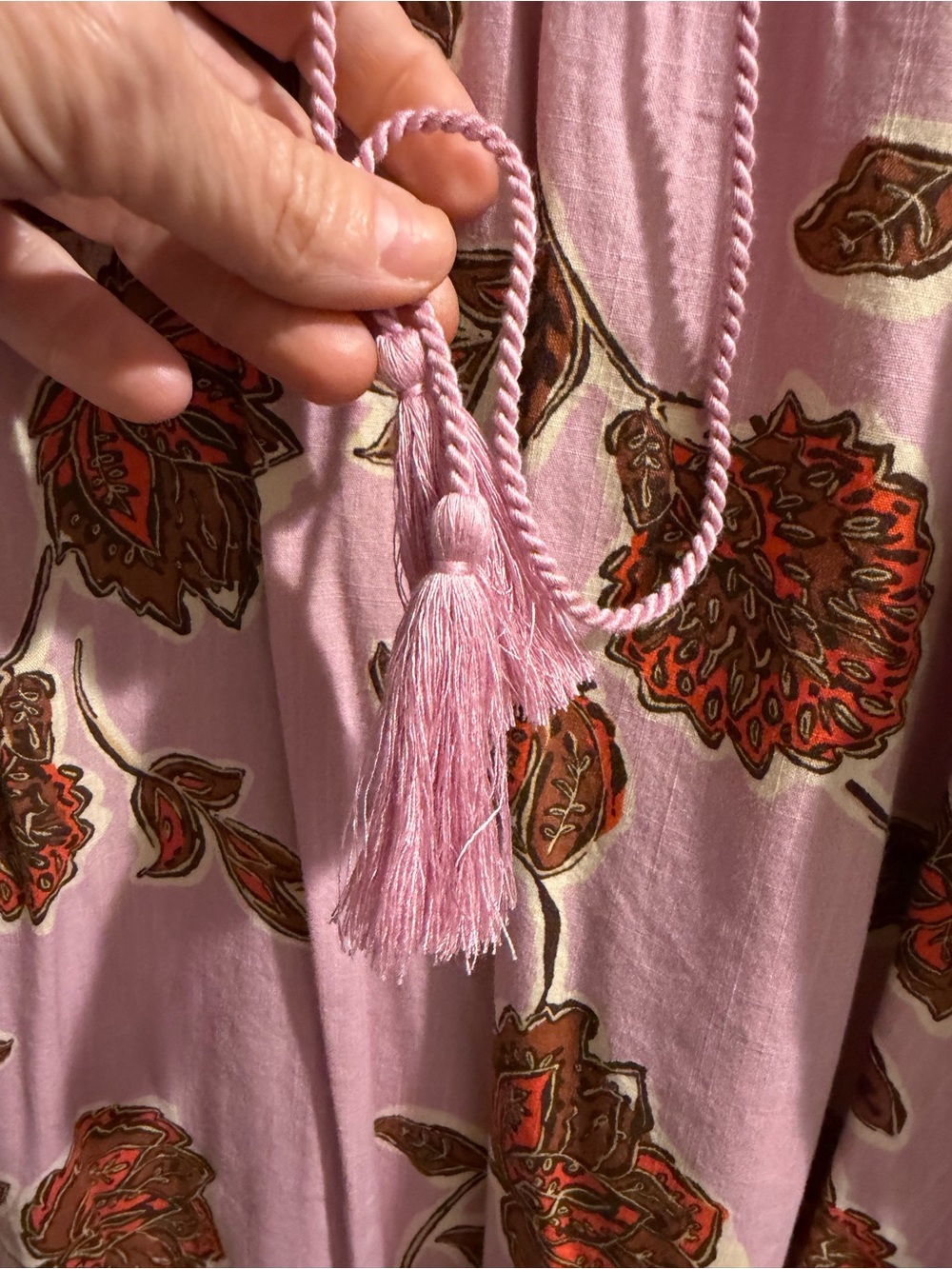 Knox Rose Pink Floral Boho Midi Dress w/ pockets. Size L - Picture 6 of 12